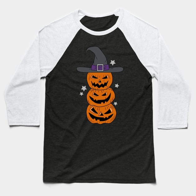 Halloween Pumpkins Baseball T-Shirt by emanuelacarratoni